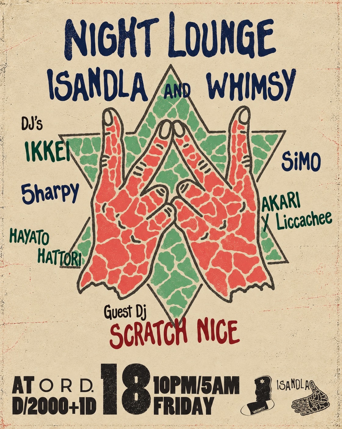 Flyer for NIGHT LOUNGE at ORD Daikanyama